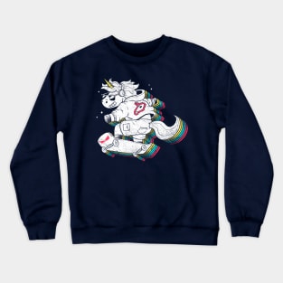 Rainbow Skate Unicorn  - Cute Sparkle Skater Xmas Gift Crewneck Sweatshirt